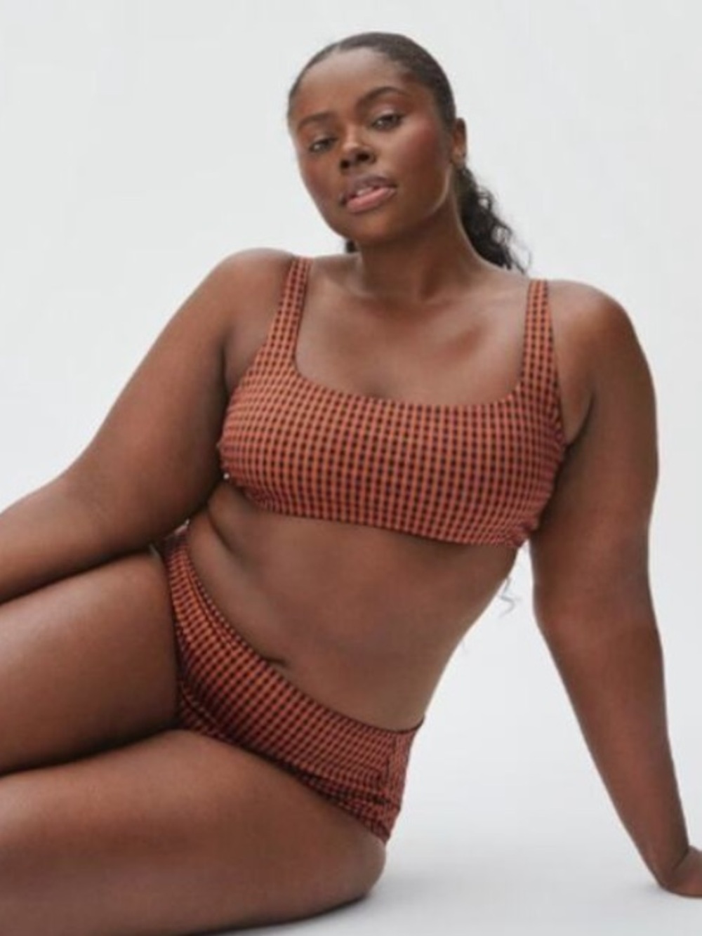 Everlane Gingham High-Waist Bikini Swimsuit Set